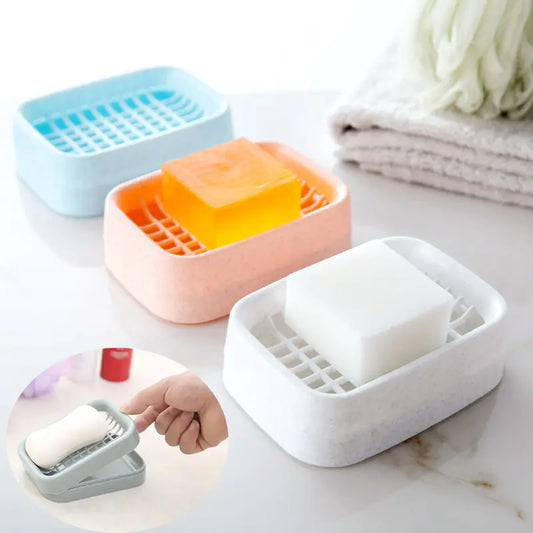 Portable Plastic Soap Box with Drainage for Bathroom